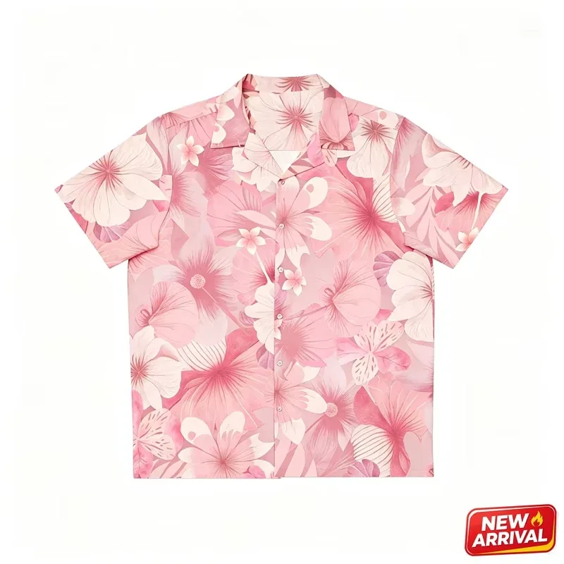 3D Print Tropical Flower Graphic Shirts For Men Colorful Fashion Summer Trend Fresh Lapel Short Sleeve Quick Dry Hawaiian Shirt