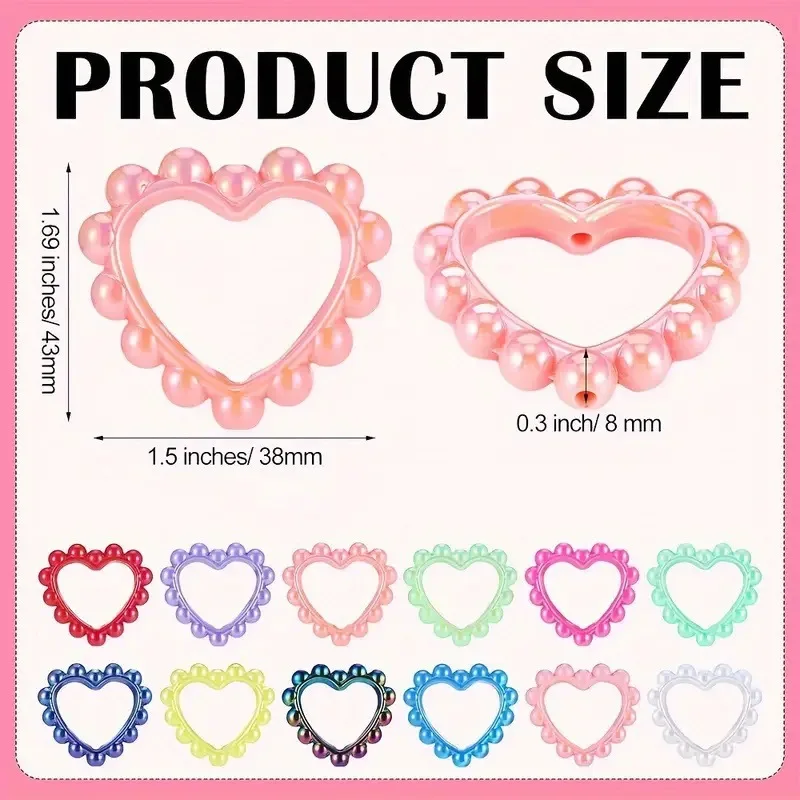 

Acrylic plated UV colored heart-shaped flower garland beads, handmade DIY keychain accessories, bead pens, decorative beads
