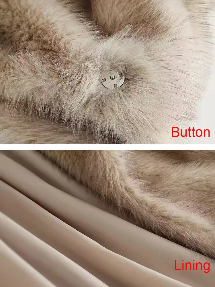 ZADORIN 2025 معطف شتوي أنيق فروي دافئ أبيض ثعلب من الفرو الصناعي ملابس نسائية طية صدر السترة كبيرة الحجم متوسطة الطول من الفرو المنفوش ملابس خارجية