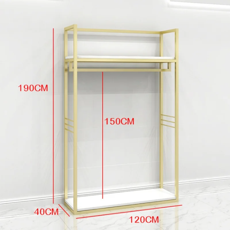 Custom, Retail Cloth Store Boutique Equipment Interior Display Shelf Gold Furniture