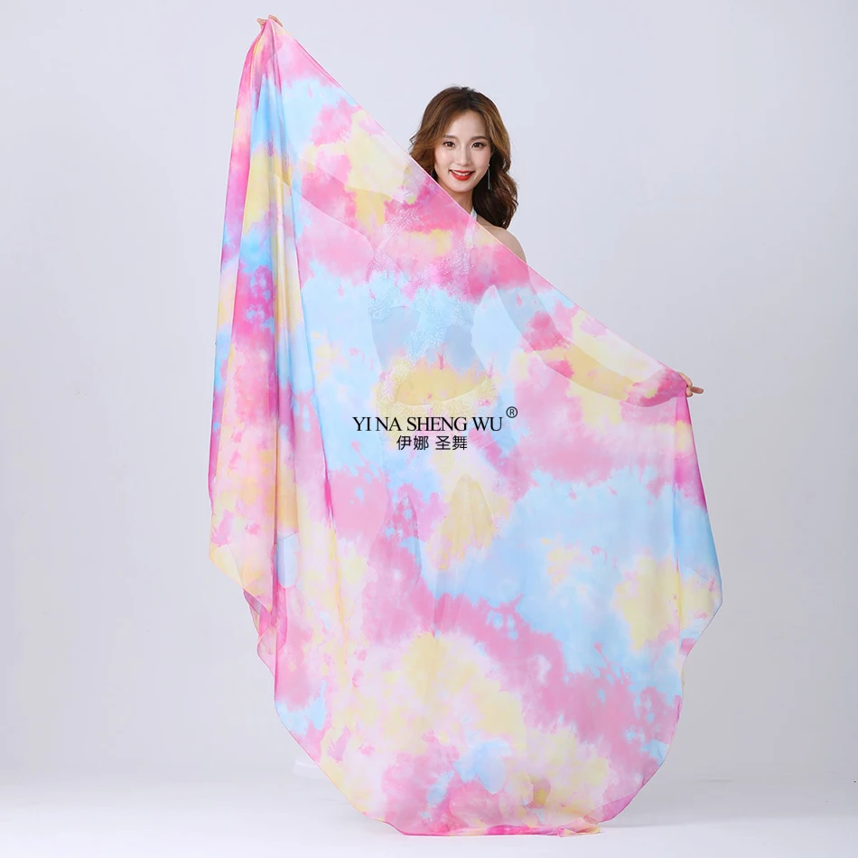 Belly Dance Accessories Imitation Silk Shawl Fabric Towel Scarf 250*120 cm For Adult Women Stage Performance and Practice