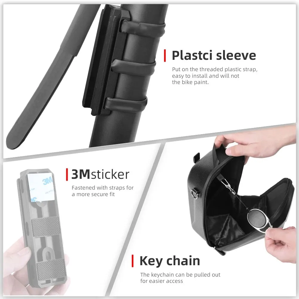 Rhinowalk Electric Scooter Front Bag Handlebar Water-Resistant Quick Release 4L EVA Big Capacity Universal For Xiaomi Scooter