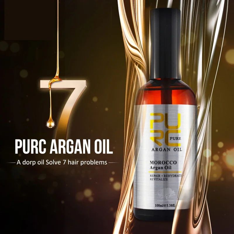 

100ml Hair Care Moroccan Pure Argan Oil Hair Essential Oil for Dry Hair Types Multi-functional HairCare Products for Woman