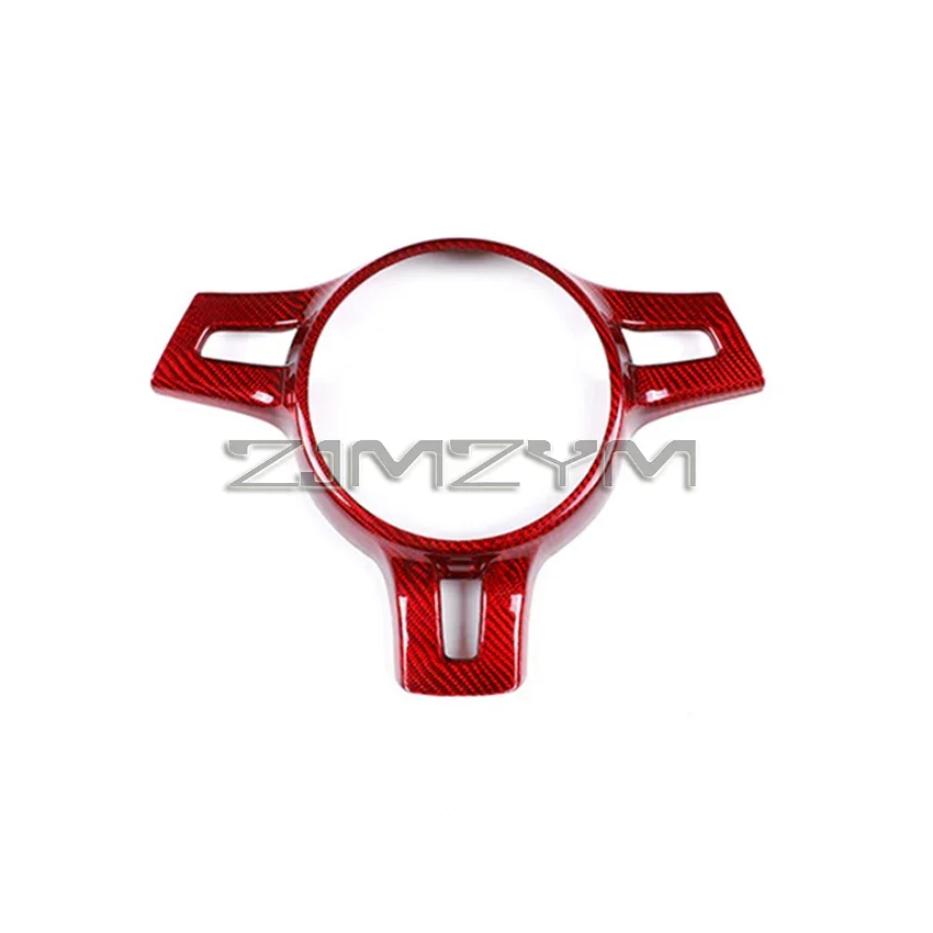 Copertura del telaio decorativo del volante dell'auto aggiornata per Porsche 911 Boxster 2010-2015 Accessori auto per auto in vera fibra di carbonio
