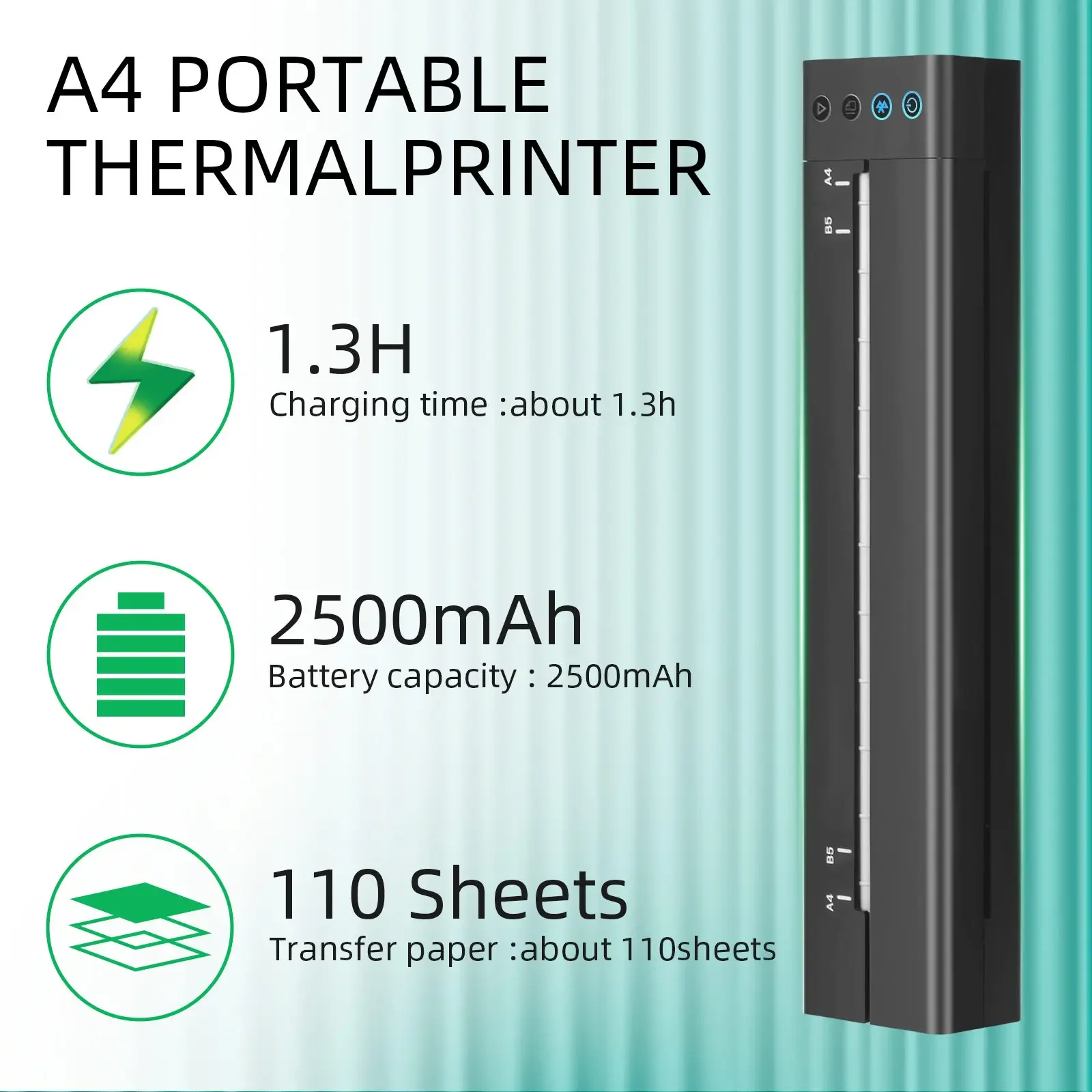 Mini 2500mA Wireless Bluetooth Transmission Thermal Tattoo Stencil Transfer Machine Portable Drawing Copier for Tattoo Supplies