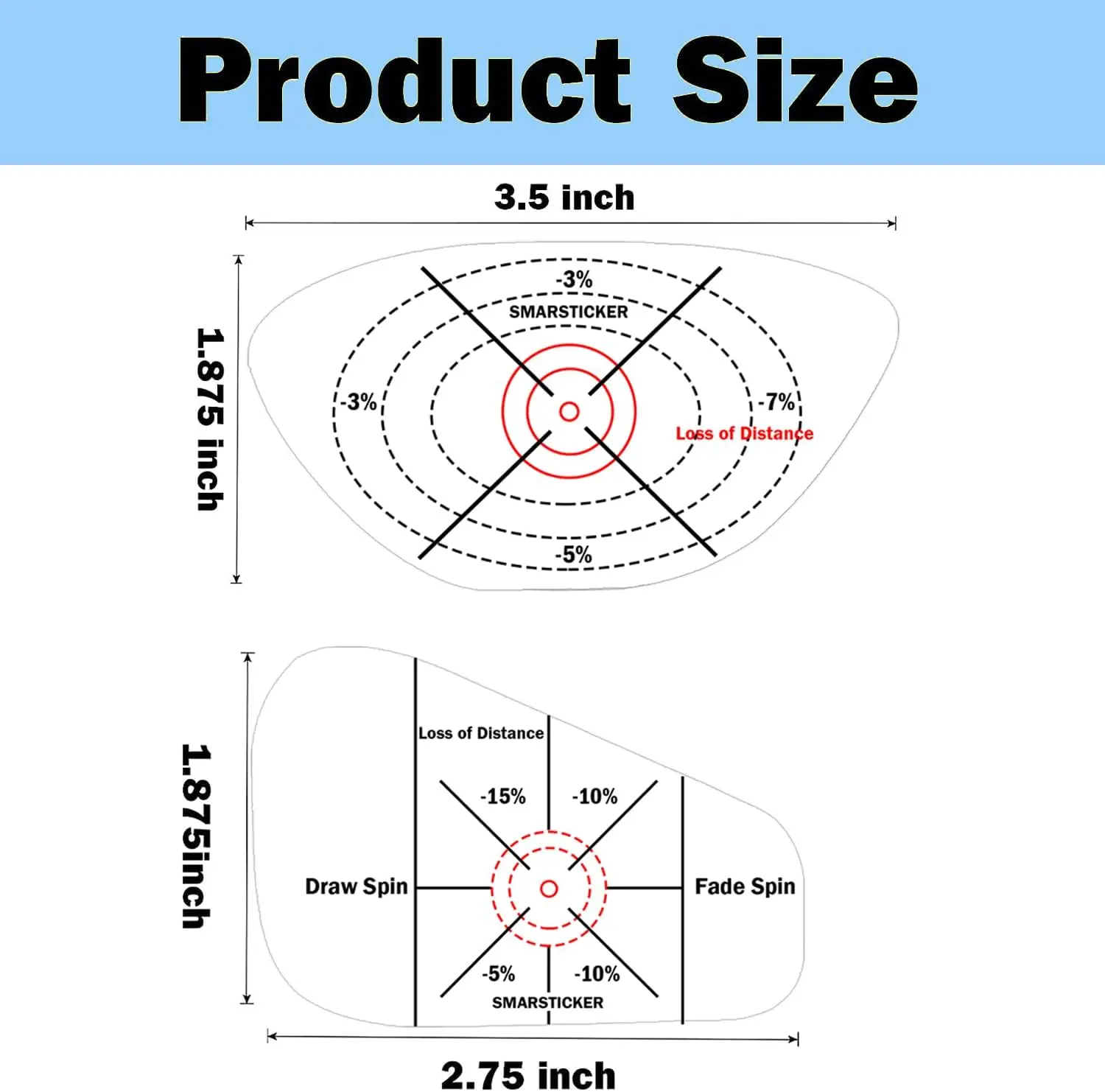 300 pcs Golf Driver Blue Impact Tape Set Labels Self-Teaching Sweet Spot Target Sticker Training Aids Tape Wood Iron