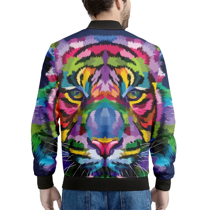 Forest Tiger Zip Coat 3D Printing Sweatshirt Fashion Jacket Oversized Clothing Harajuku Couple Baseball Apparel Bomber Jackets