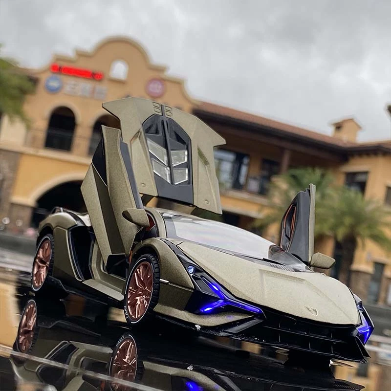 1:24 SINA سبيكة سيارة رياضية نموذج ديكاست ولعبة السيارات لعبة معدنية نموذج سيارة محاكاة ضوء الصوت