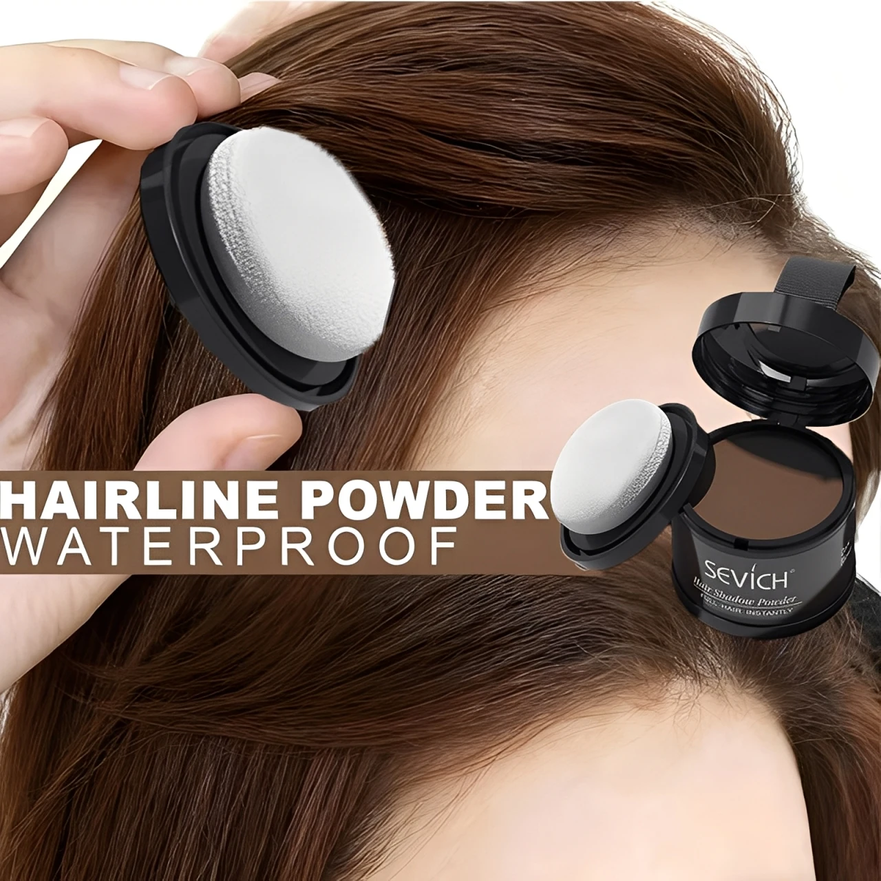 

1PC Hair Shadow Powder Hairline Repair Filling Powder with Puff Natural Instantly Cover Up Hair Hairline Powder for Men Women