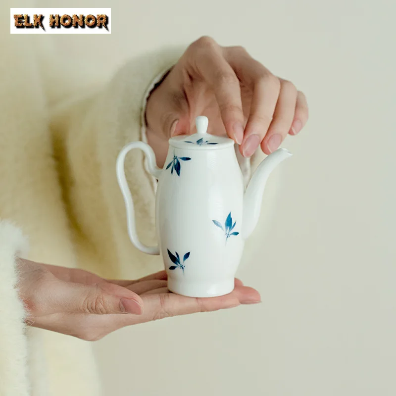 120ml Boutique Handdrawn Butterfly Orchid Teapot Luxury Small Breeze Person Pot Tea Soaking Kettle Tea Ceremony Ornaments Gifts