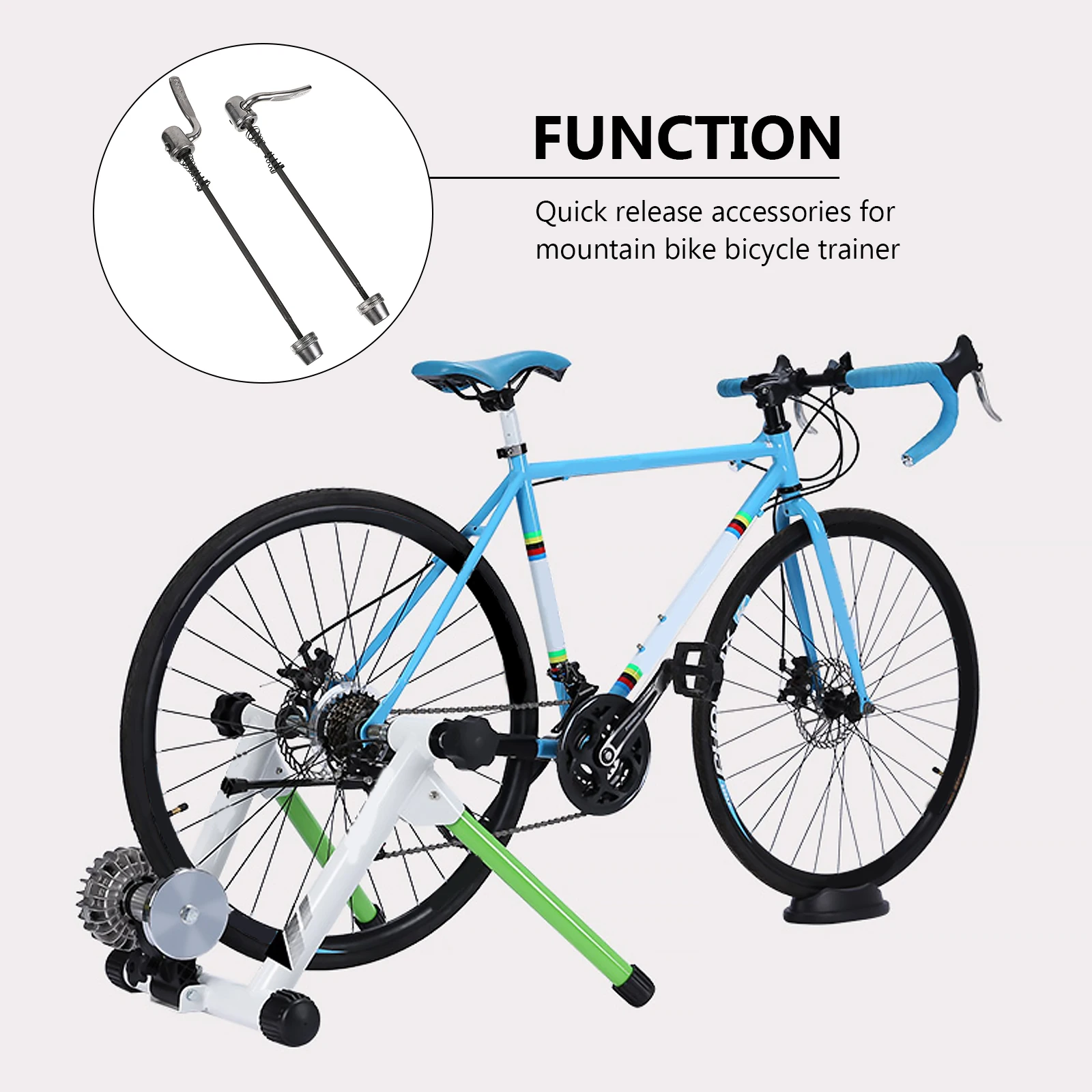 

2PCS Rear Wheel Axel Skewer Quick Release Trainer Bike Steel Cycling Tire Replacement Part for Mountain Road Bike