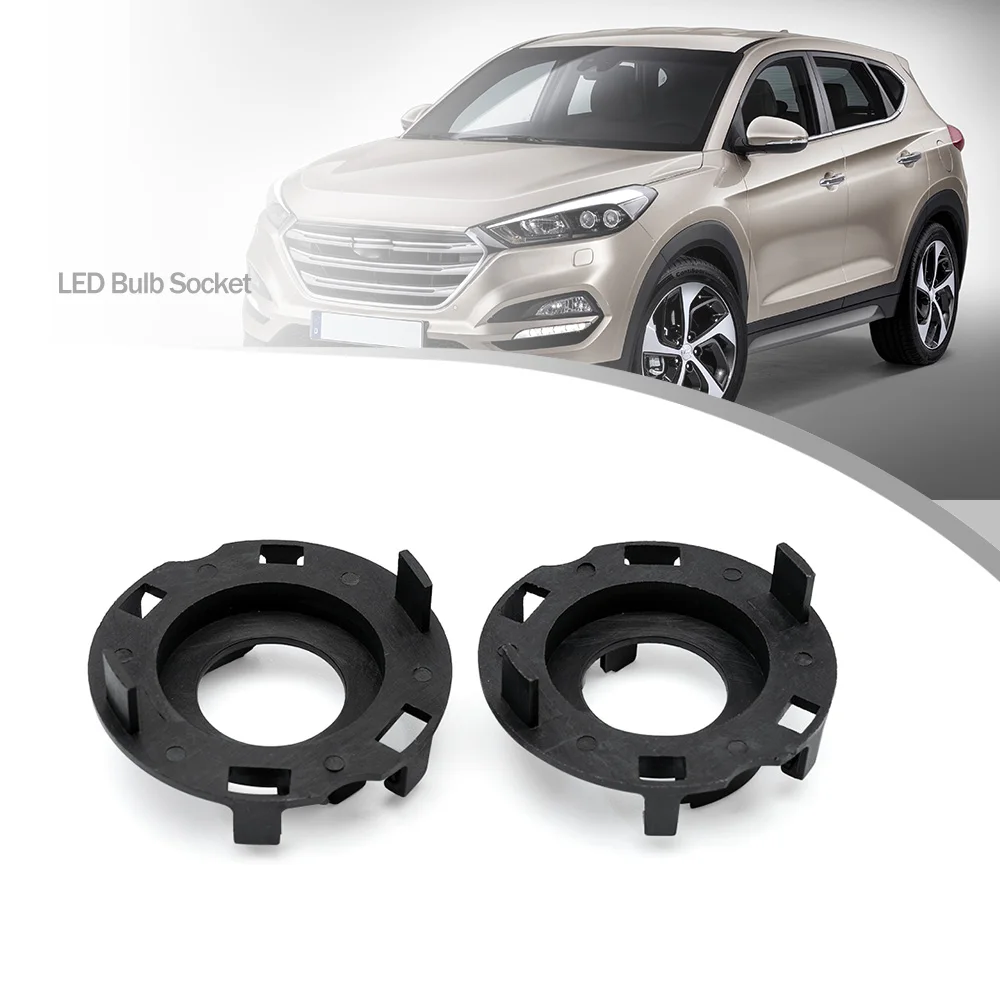 

2 шт. для Hyundai Tucson Ioniq i30 Kia Cerato Forte H7, светодиодная лампа, крышка для крепления, кольцо, держатель для фары