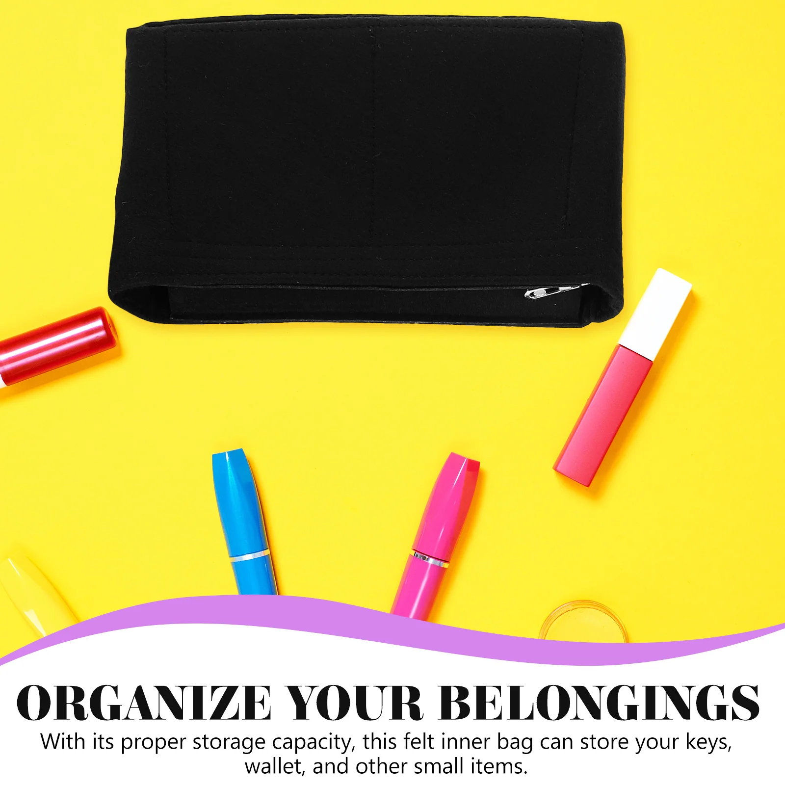 

Felt Purse Small Lightweight Women Handbag For Tote Wallet Keys Liner Bag Insert Organizer Purse Accessories Tote Bag
