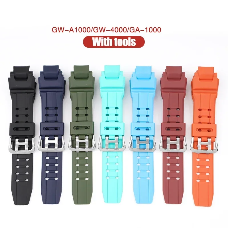 for Casio G-SHOCK GW-4000 GA-1000 GW-A1000 GW-A1100 G-1400 Strap TPU Silicone Diving Waterproof Sport Watch Band Bracelet Men