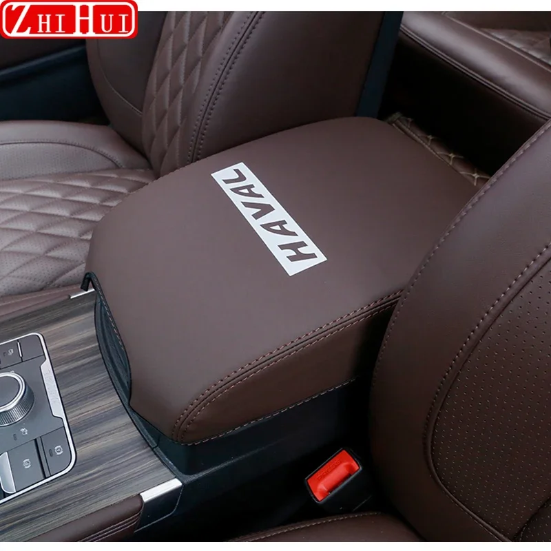 

For Great Wall Haval Hover H9 2015-2022 Car Styling Interior Armrest Anti-dirty Pad Cover Sticker PU Leather Cover Accessories