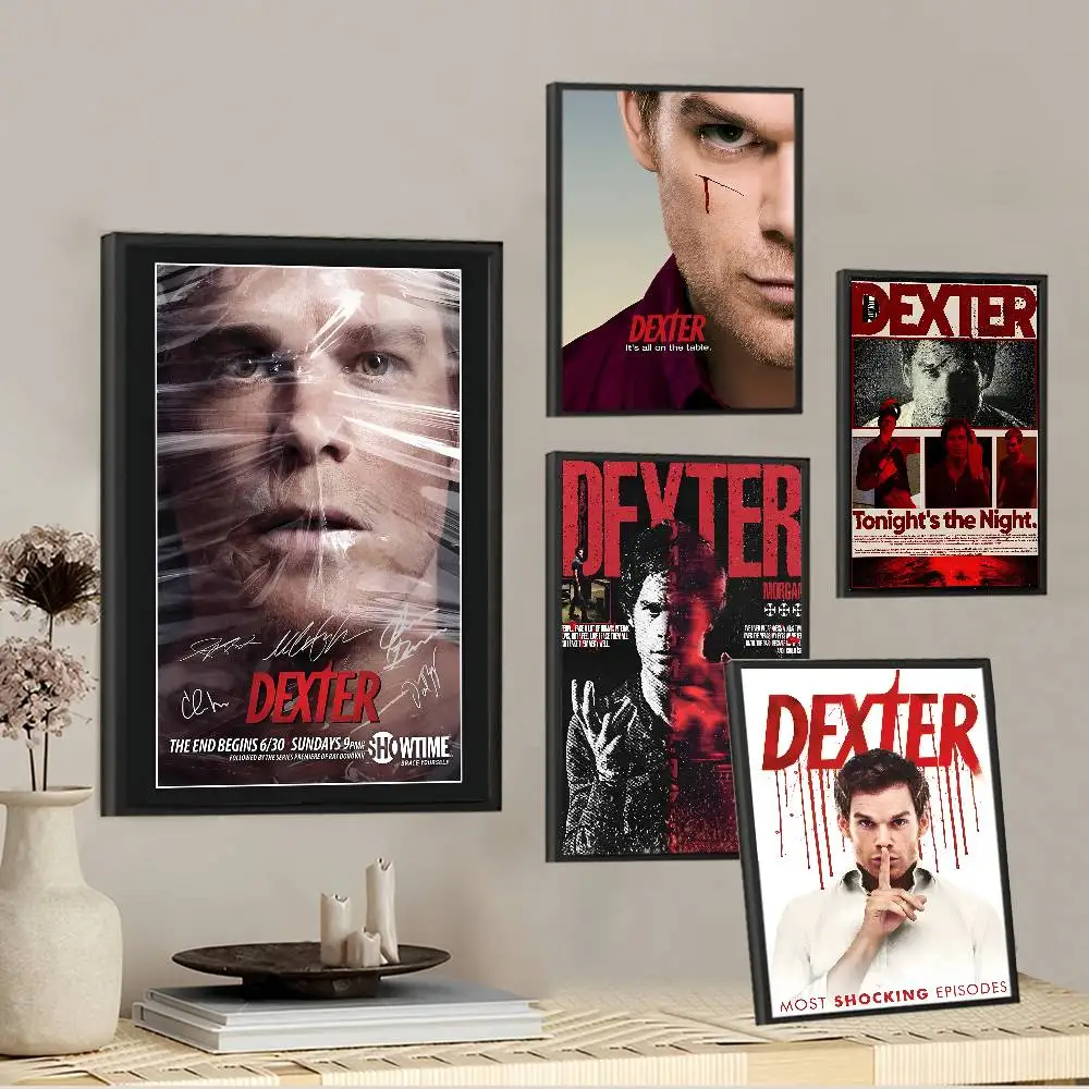 ملصقات رعب كلاسيكية أمريكية من Dexter ملصقات كلاسيكية كلاسيكية مطبوعة بالورق الأبيض ملصقات فنية لديكور غرفة Kawaii