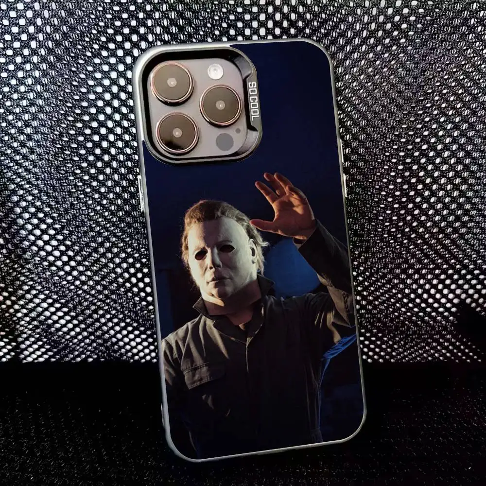 Чехол для телефона Horror H-Halloween Michael Myers для iPhone 16,15,14,13,12,11,8,7,Pro,Max,Plus,Mini,XS,SE Anti Fall Black Matte Hard