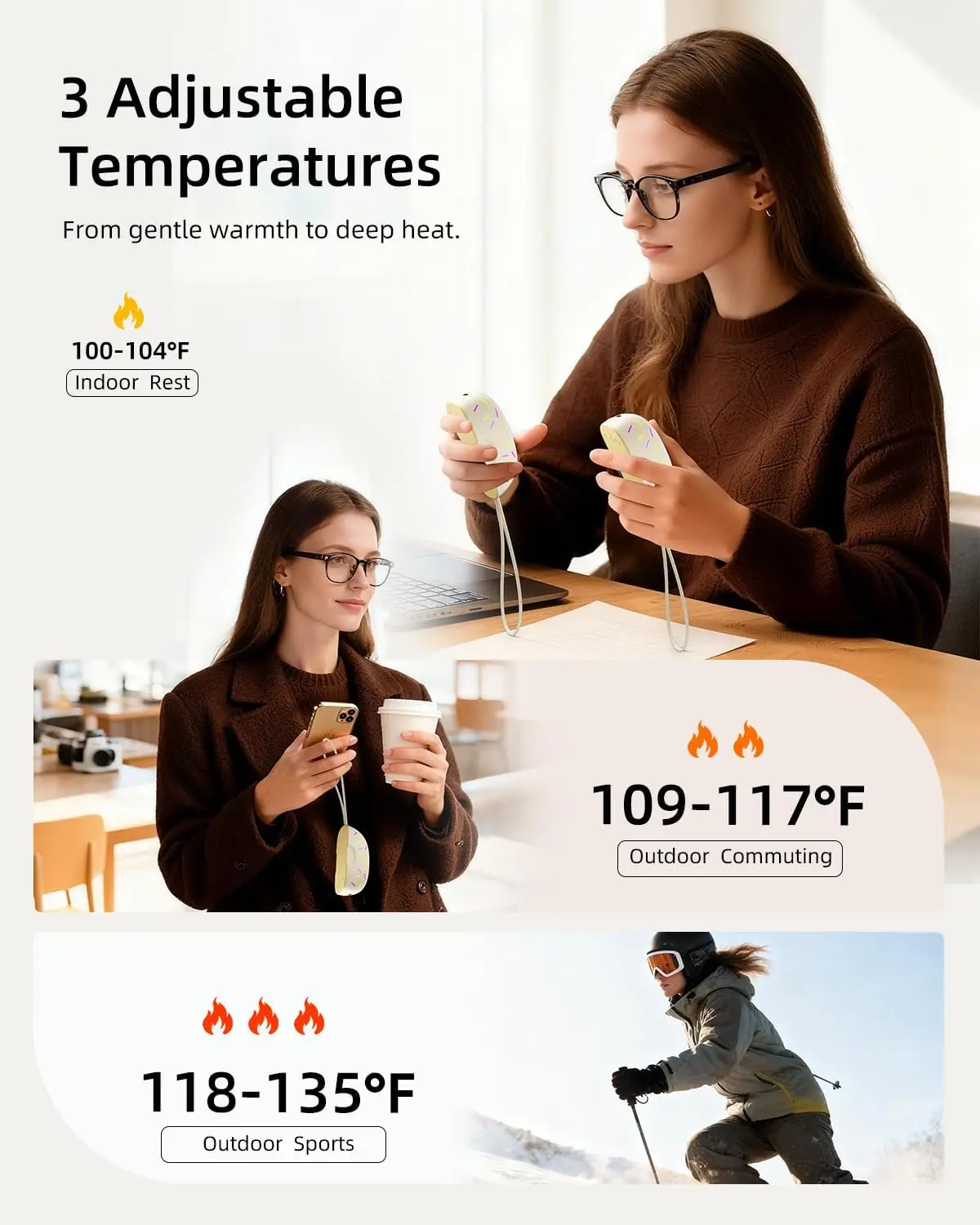 2025 جهاز تدفئة محمول مغناطيسي جديد قابل لإعادة الشحن، جهاز تدفئة محمول مع مصباح يدوي، هدية عيد الميلاد لكل من الرجال والنساء #1