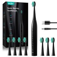 Sejoy Electric Ultrasonic Toothbrush 5 Speed Mode USB Charging Waterproof Cleaner Oral Care Toothbrush with 7 Toothbrush Head