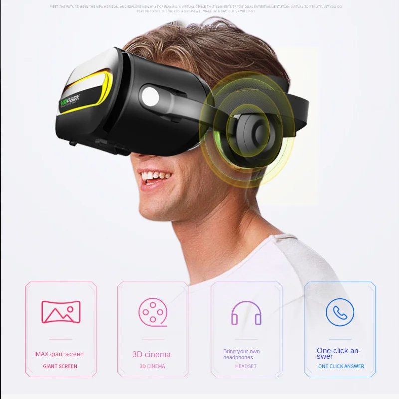 J60 Bluetooth 5.0 3D VR Smart Virtual Reality Glasses with Headset Helmet for 4.5-6.7 Inch Smart Phone Video Game Binoculars