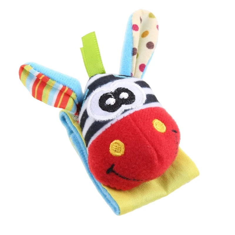 Q0KB Animal Infant Baby Kids Hand Wrist Bells Foot Sock Rattles Soft New