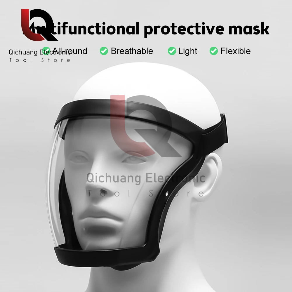 Maschera Protettiva Anti-Fog Full Face Shield in Plastica Trasparente Occhiali di Sicurezza Protettivi per il Lavoro Macinazione Erbacce Whacking