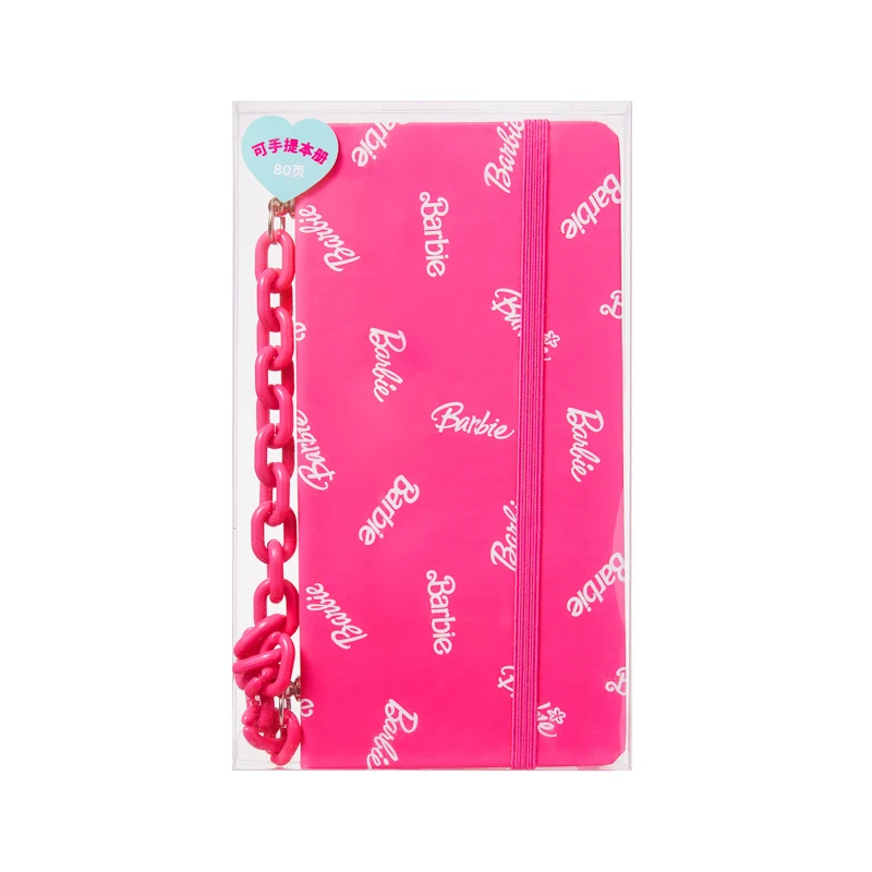 Miniso Barbie Daylight Shining Portable Hardcover Notebook Cute Letter Pink Girly Heart Notepad 80 Pages