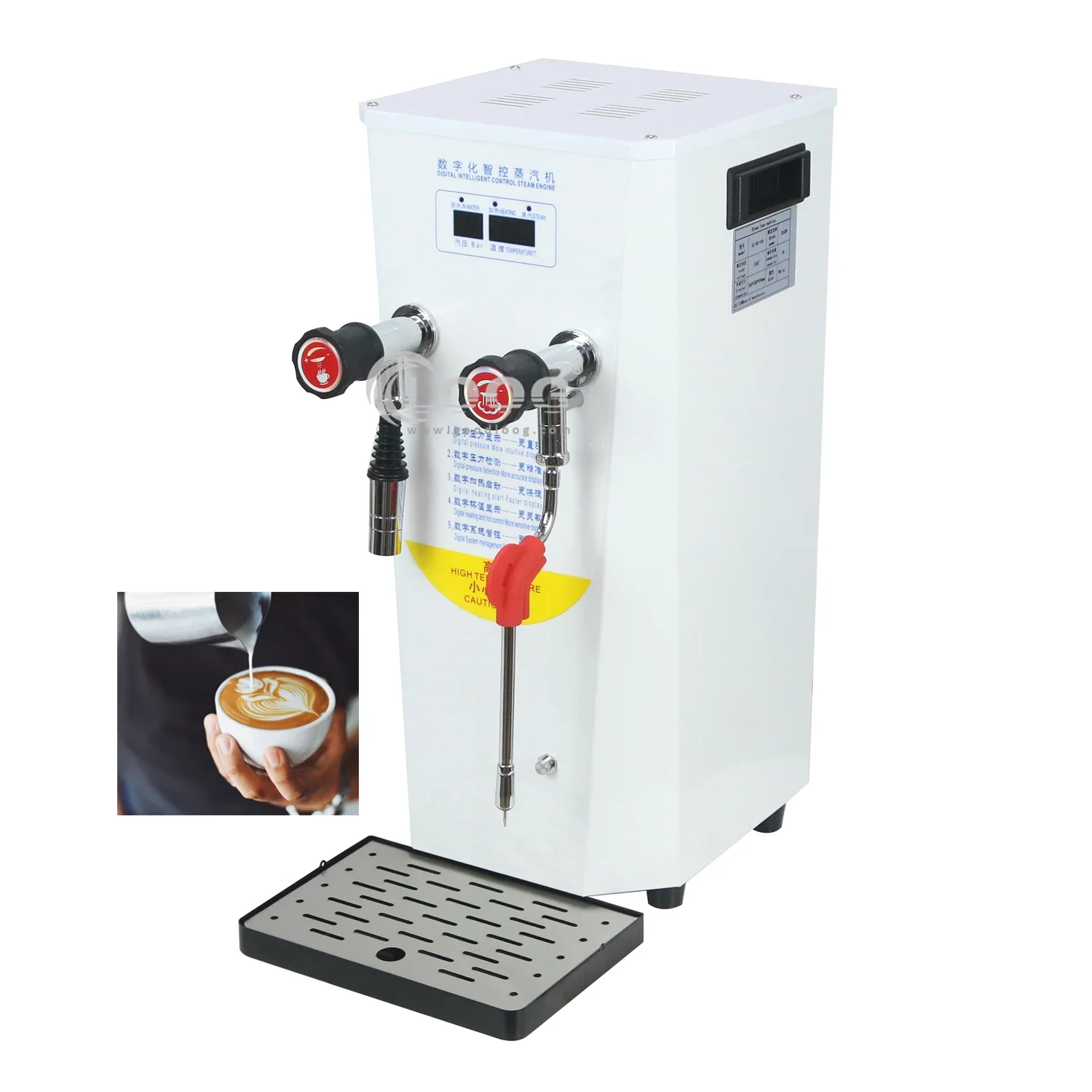 

Full-Automatic Boiling Water Frothing Machine Electric Milk Bubble Maker 8L 10L 12L Commercial Milk Frother