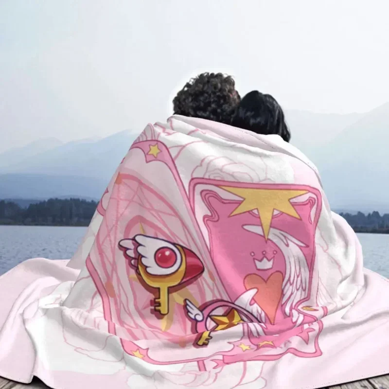 Cardcaptor Sakura dream wand blanket soft flannel fleece warm anime manga throw blankets for car bedroom couch bedspreads