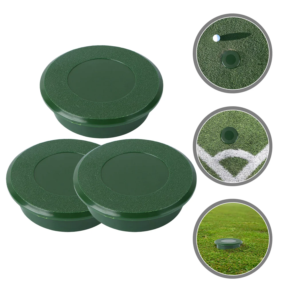 3 Pcs Golf Hole Cup Cover Easy Install Disassemble Protects Damage Premium Plastic Lightweight Portable Practice