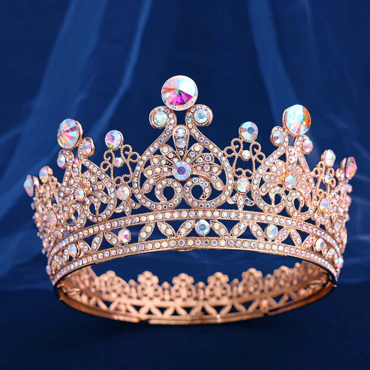 Crystal Queen King Tiaras and Crowns For Bride Women wedding headdress princess birthday circle wedding accessories crown