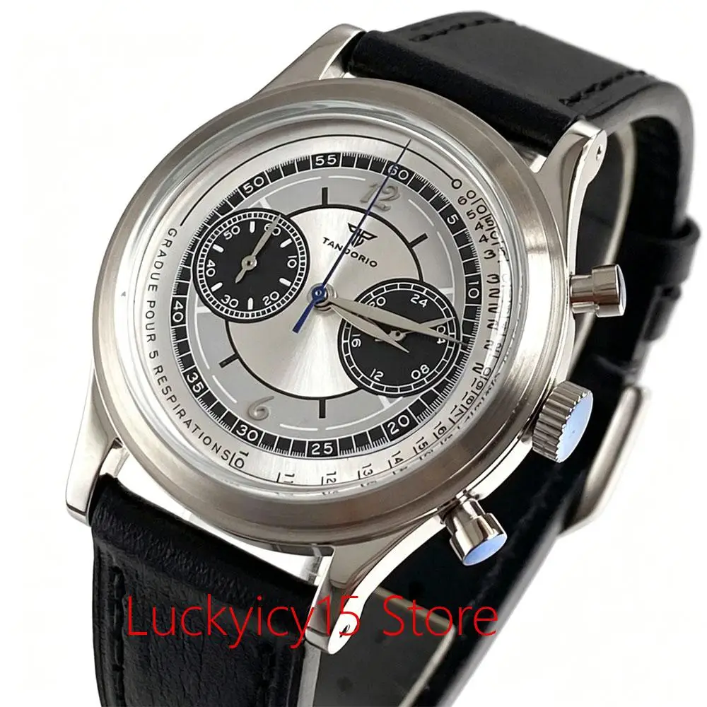 Montres à quartz Tandorio New MIYOTA OS20 pour hommes, chronographe multifonction, verre minéral, montres pour hommes, étanches 3ATM, 38MM