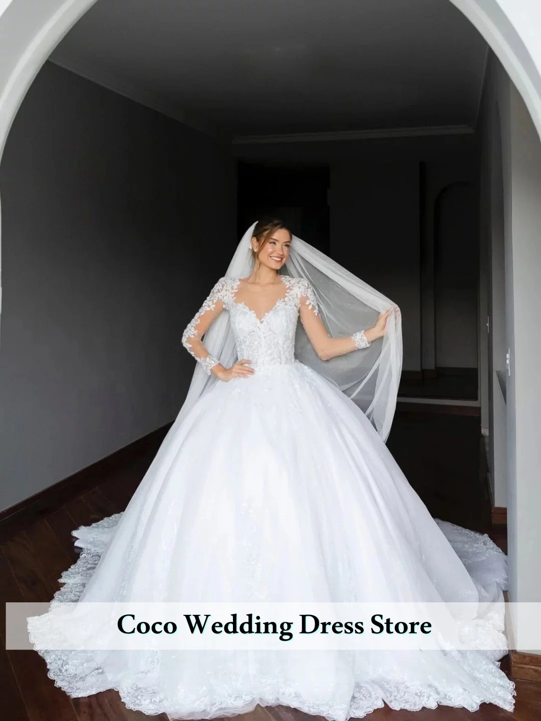 تخصيص أنيقة س الرقبة الكرة ثوب الأميرة الدانتيل يزين فساتين الزفاف لامعة فستان الزواج العروس Vestido De Noiva