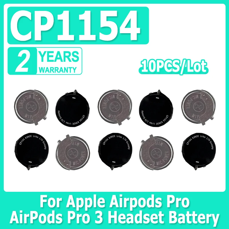 

10pcs/lot CP1154 Replacement Earphone Battery For Apple Airpods Pro Air Pods Pro 3 3rd Headset Battery Rehargeable Batteria