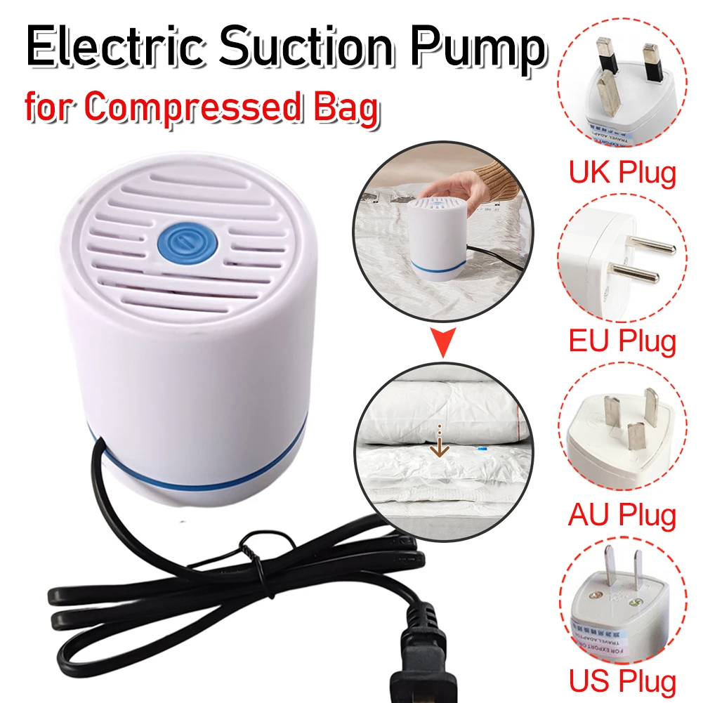 Mini bomba de ar elétrica com máquina seladora a vácuo USB Saco comprimido Bomba de ar inflável Economia de espaço Organizador de armazenamento para roupas Colcha