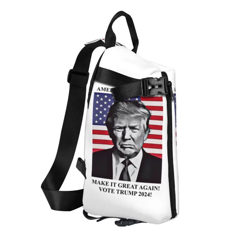 Custom Trump Sling Crossbody Chest Bag Men Fashion Shoulder Backpack for Travel Cycling