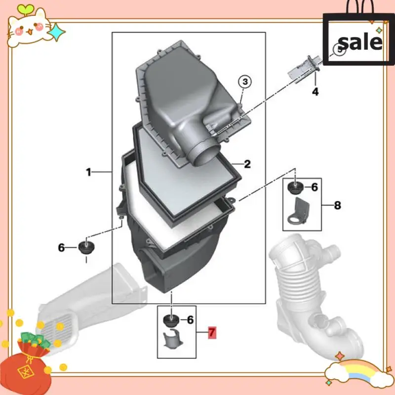 

NEW-Car Accessories Parts Intake Silencer Bracket 13718587566 For BMW X5 G05 X6 G06 X7 G07 2018-2022 Fixed Clip