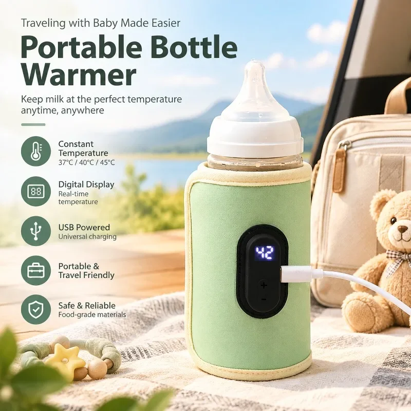 Portable USB Baby Milk Warmer Bottle Heater for Car Outdoor Travel Nursing Accessories Calentador De Biberones
