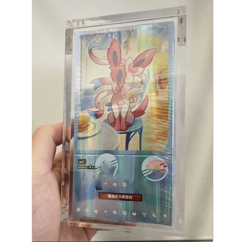 Para caja de exhibición acrílica PTCG Vol.1/Vol.2/Vol.3 funda protectora transparente de almacenamiento para tarjetas TCG