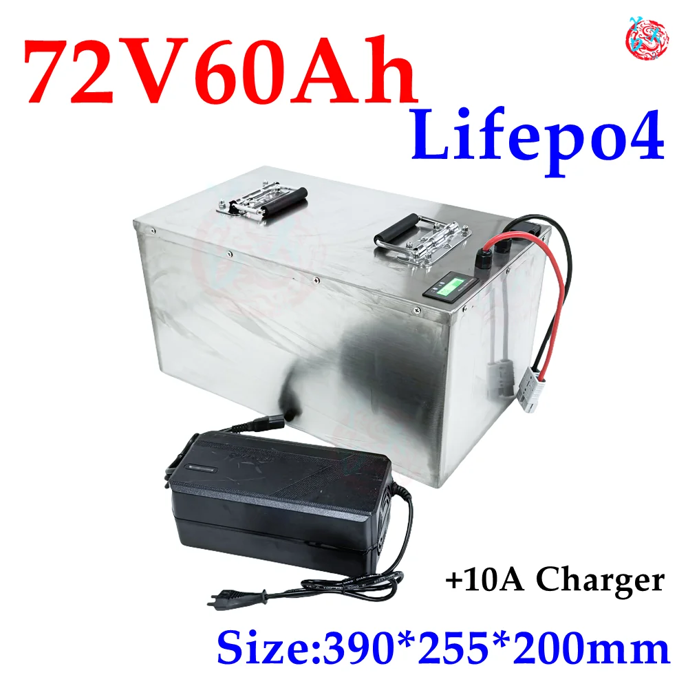 

lithium 72V 60Ah lifepo4 battery BMS 24S for 8000W 3500W bicycle bike scooter Motorbike Motorcycle + 10A charger