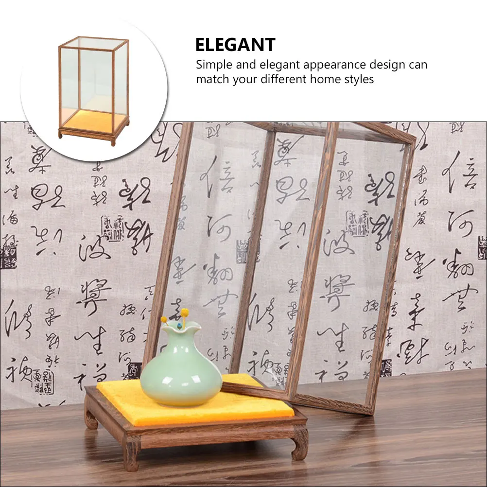 

Buddha Statue Display Cover Showcase Figures Glass Box Desktop Mini-figures