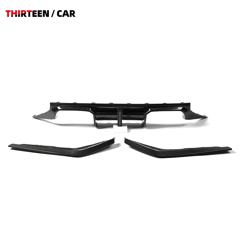 Fit for BMW Performance TR Style Dry Carbon Fiber Rear Diffuser with Brake Light for BMW M2 G87