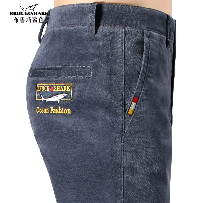 2024 Autumn Winter Corduroy Pants for Men Casual Cotton Loose Flat velvet Mens Trousers Mid Waist Korean Style Free Delivery