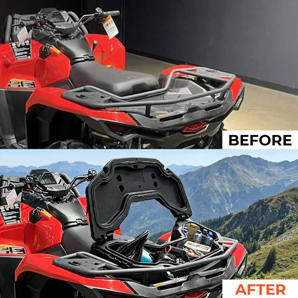 1PCS 30L/8Gal Rear Trunk Storage Box Lockable Cargo Bin ATV Accessories Black For Can-am Outlander Max 700 DPS 2024 2025 2026