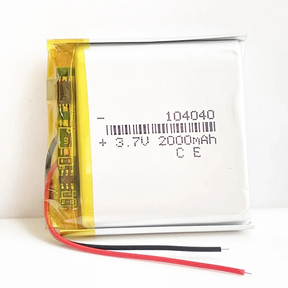 10pcs 3.7V 2000mAh Lipo Rechargeable Battery 104040 For MP3 GPS Navigator DVD Recorder Headset E-book Camera