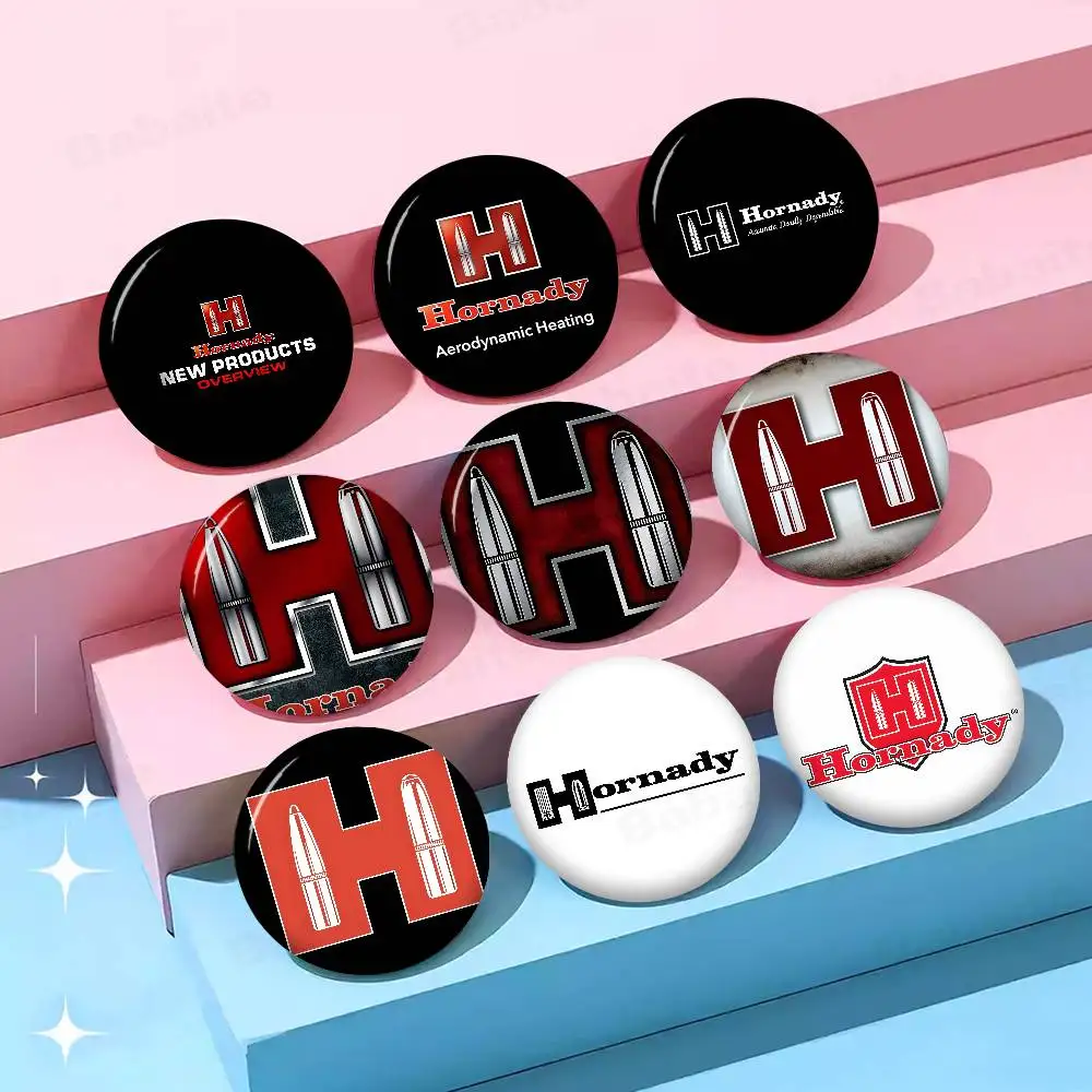 H-Hornady-Manufacturing-Company Precision-Tactical Creative Tinplate Soft Button Pins Animal Icon Brooch Lapel Badge Pin