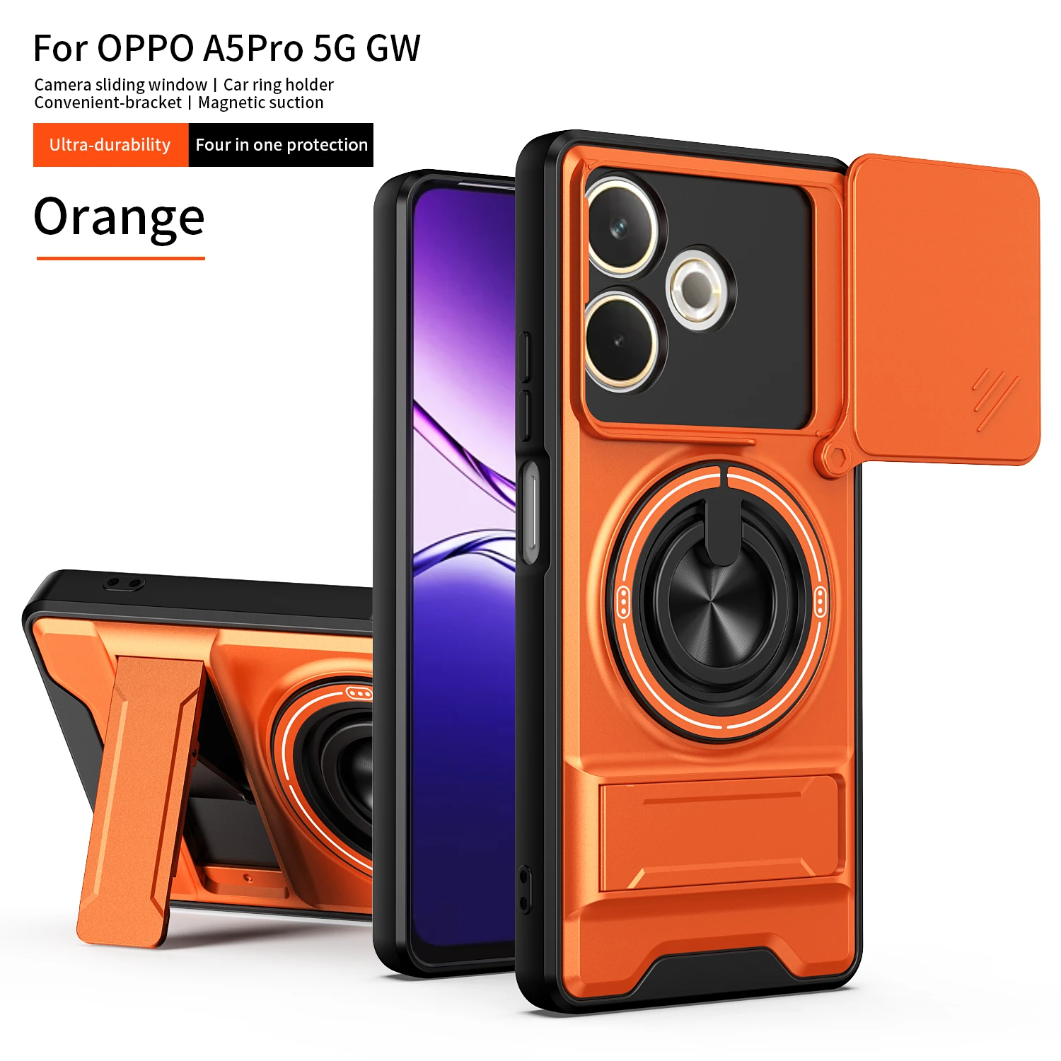For Oppo A5 Pro Case Oppo A5 Pro Cover Oppo A5 Pro 5G Phone Case Magnetic Holder Military Armor Camera Protection Cover
