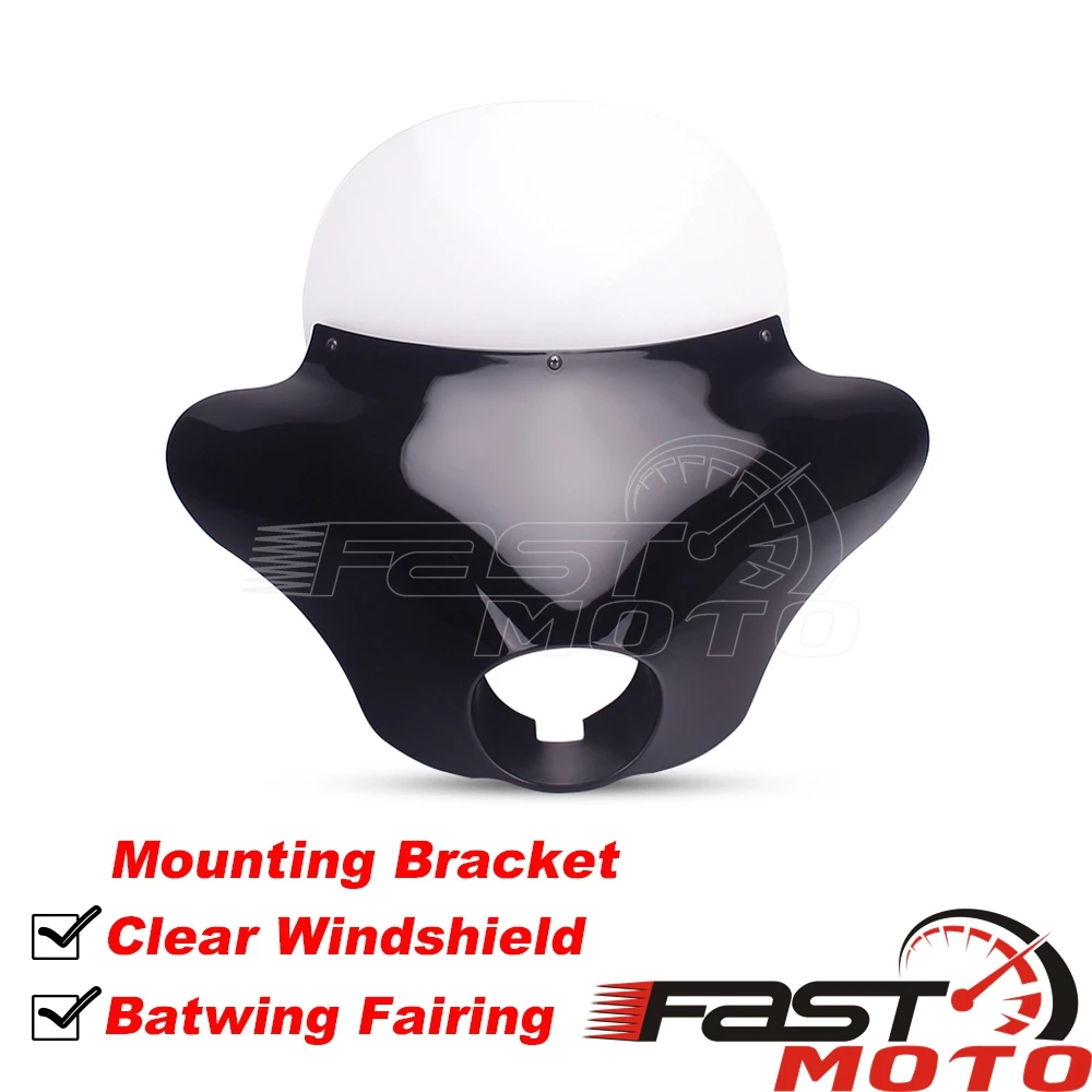 Voor Harley Sportster Custom Classic Batwing Koplamp Kuip Front Outer Cowl Protector Cover voor XL 883 1200 48 72 750 XL883N - afbeelding 1