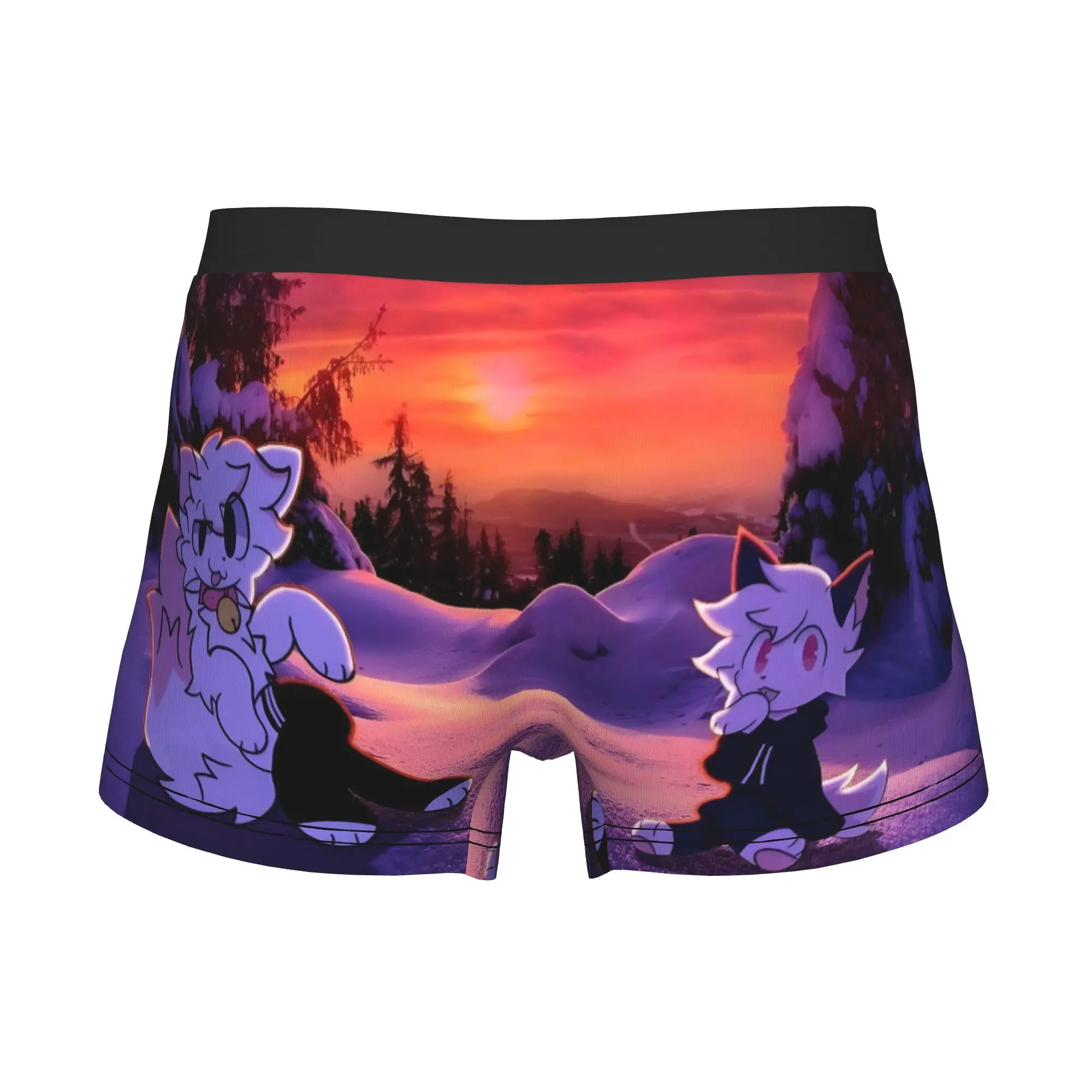 Boykisser Two Cats Boxer Shorts For Men 3D Printed Forest  Underwear Panties Briefs Stretch Underpants