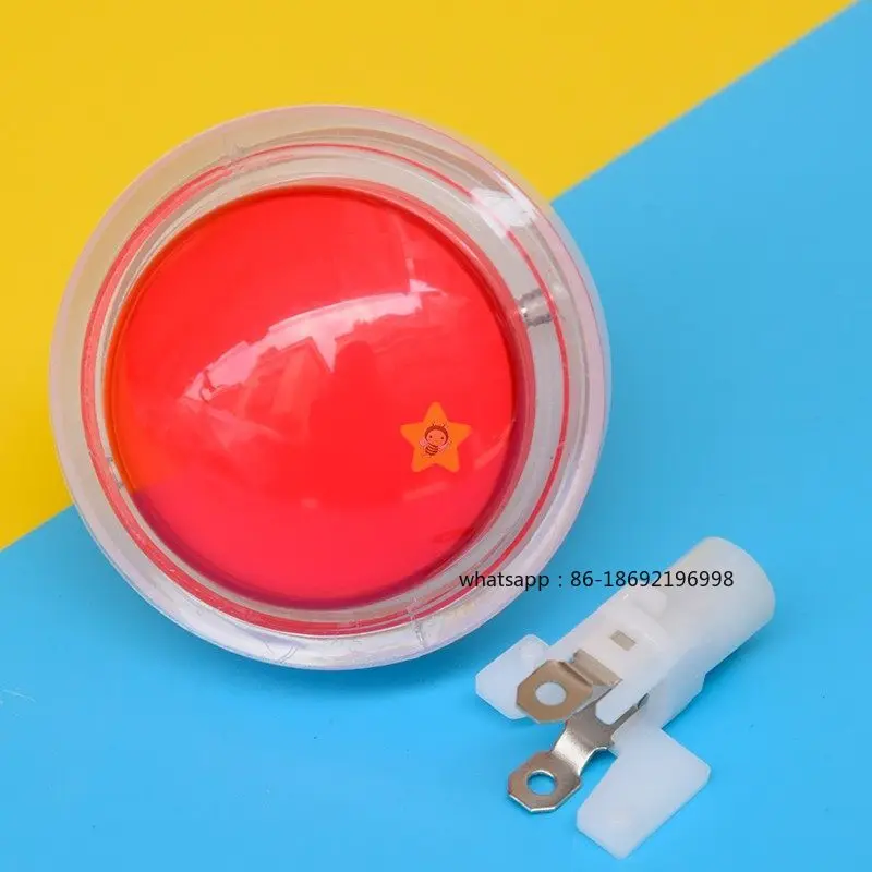 Game Machine Button 60mm Transparent Edge Circular Self-reset with Light Micro Switch Video Game Doll Machine Grab Button